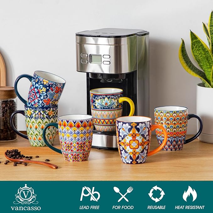 vancasso 18 Pieces Dinnerware Sets16 oz Coffee Mugs Set of 6