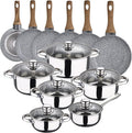 SAN IGNACIO Cassel 12 Pieces Stainless Steel with Pan Set (18/20/22/24/26/28 cm) Forged Aluminium