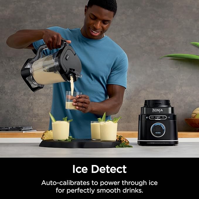 Ninja Blender &amp Food Processor All-in-One | For-Smoothies Food and More | Kitchen Countertop | Includes 72 oz. Pitcher &amp (2) 24 oz. To-Go Cups with Lids | 1800 Watt | Black | TB301
