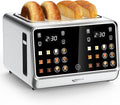 Keenstone Toaster 4 Slice Digital Smart Toaster with TouchScreen Dual Control Panel Single Slot Toasting Timer Reheat &amp Defrost for Bagels Bread Waffles Stainless Steel Kitchen Essentials