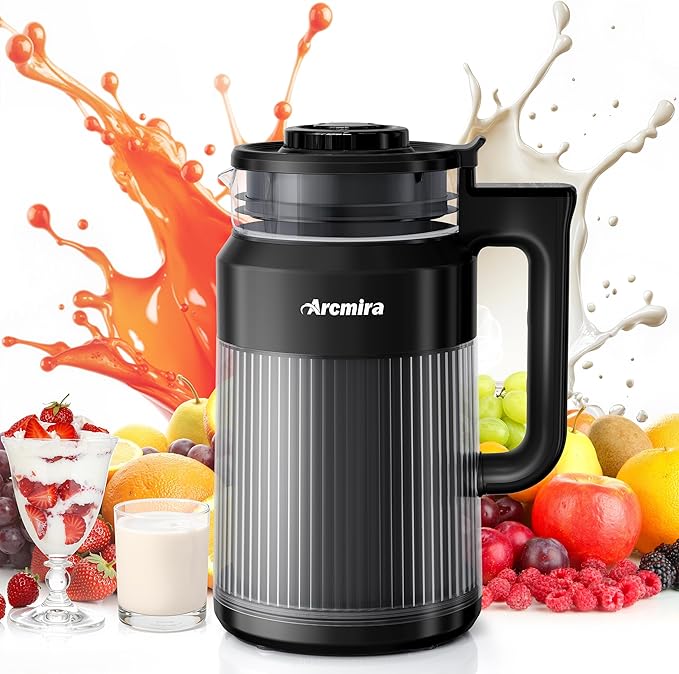 6-in-1 Nut Milk Maker 8 Blade 27oz Homemade Almond Soy Coconut Oat Plant Based Milks and Non Dairy Beverages Soy Milk Maker Machine with Delay Start/Keep Warm/Self-Cleaning/Boil Water