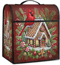 Kitchen Aid Mixer Cover Christmas Bird House Cardinal Stand Mixer Cover Compatible with 6-8 Quarts Stand Mixers Dust Covers with Zipper Pocket Foldable Washable Kitchen Aid Organizer Bag