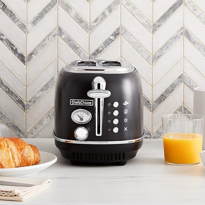 Chef'sChoice Toaster 2 Slice Gourmezza Stainless Steel with 5 Functions and 6 Shade Settings 900-Watts Black