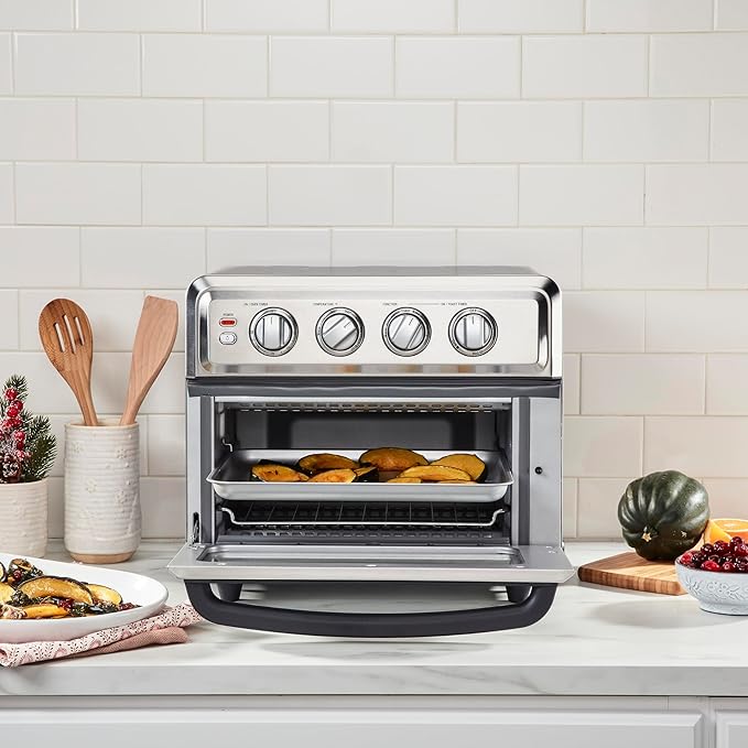 Cuisinart Air Fryer + Convection Toaster Oven 8-1 Oven with Bake Grill Broil &amp Warm Options Stainless Steel TOA-70 &amp C77SSB-12P Color Pro Collection 12 Piece Knife Block Set Black