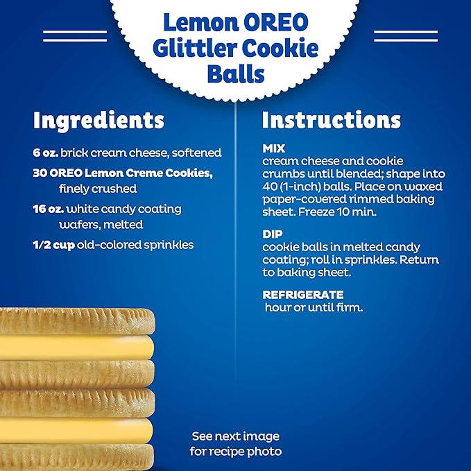 OREO Lemon Creme Sandwich Cookies Family Size 12 - 20 oz Packs