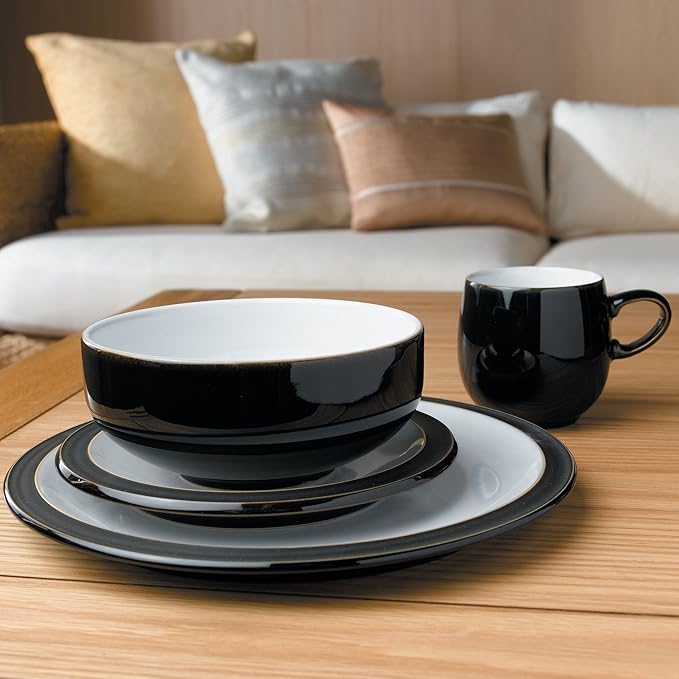 Denby Jet Black Boxed Tableware Set 16-Piece