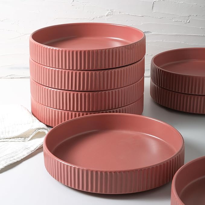 Christian Siriano Lusso 16-Piece Dinnerware Set Stoneware Redwood