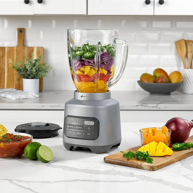 One-Touch Glass Blender 8-Cup Glass Jar Smoothie Blend