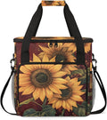 Sunflower Coffee Maker Travel Bag Floral Insulated Grocery Bag Travel Picnic Leakproof Cooler Bags With Shoulder Strap
