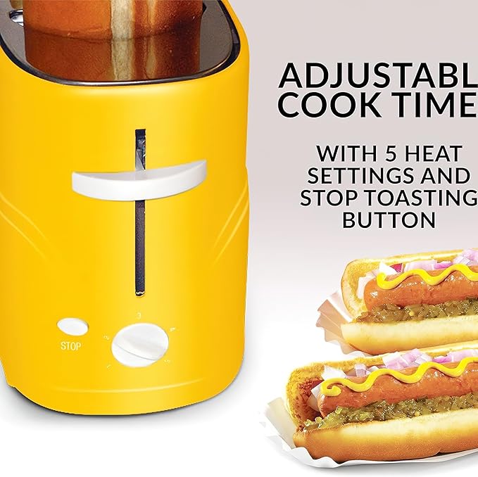 Hot Dog Machine Toaster Sausage and Bread Maker Breakfast Grill Sandwich Maker for Home (Hot Dog Machine Yellow)