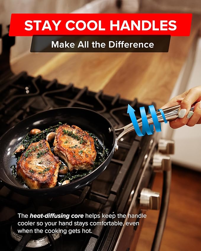 Nuwave Lux 13-Piece Premium Cookware Collection Next-Generation G11 Duralon Blue Ceramic Nonstick Ultra Durable PFAS-Free Lightweight &amp Works on All Cooktops