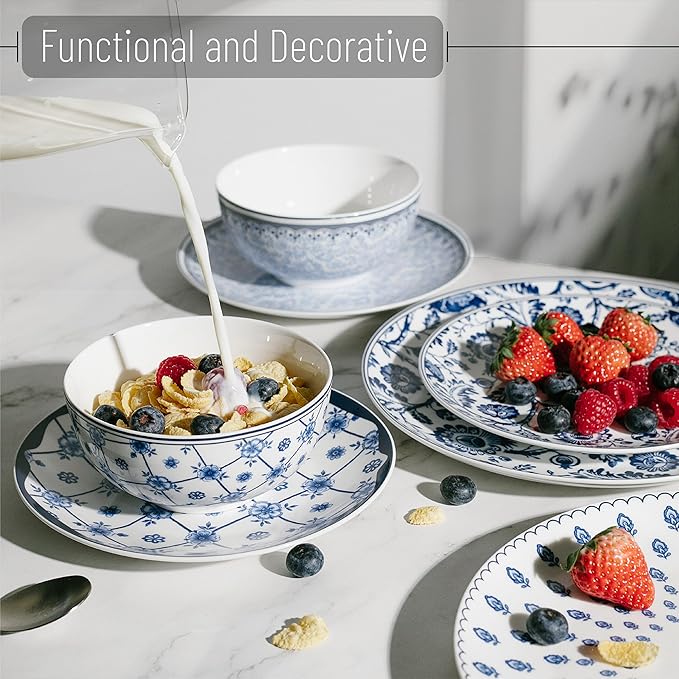 BTaT- Dinnerware Sets for 4 12 pcs Ceramic Dinnerware Sets
