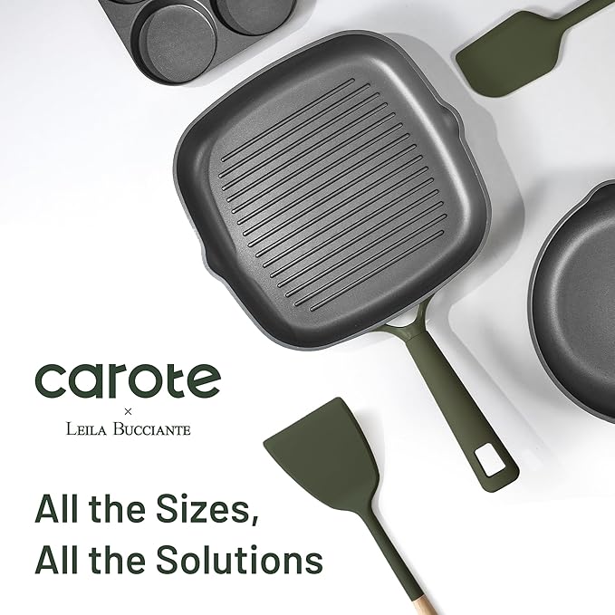 CAROTE 31PCS Pots and Pans Set Nonstick Cookware Set Kitchen Non Stick Induction Titanium Cookware Non-toxic Granite Cooking set PFOA Free