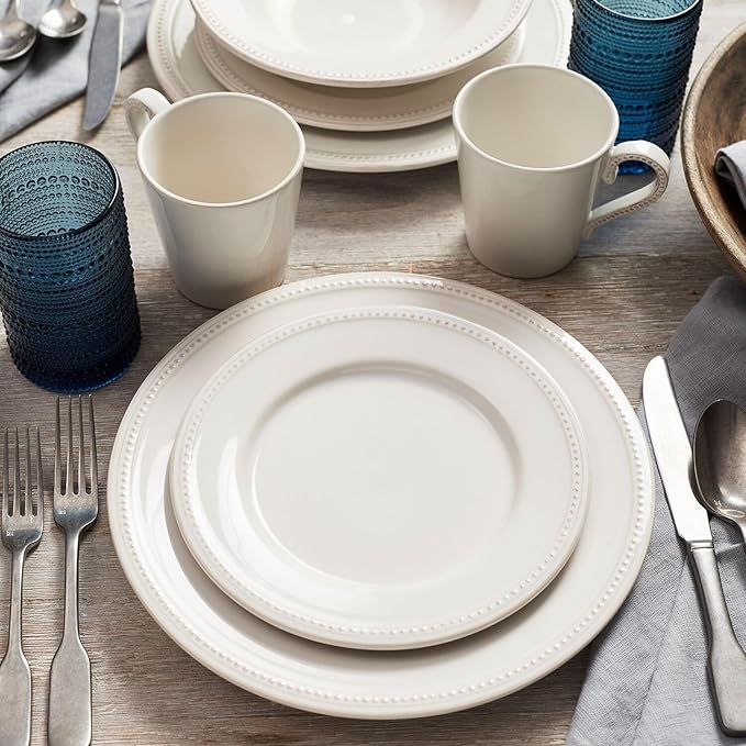 Sur La Table Pearl Stoneware 16-Piece Dinnerware Set White