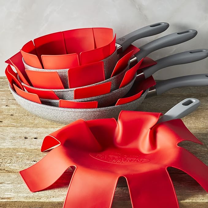 BALLARINI Accessories 5-pc 15.7-inch Silicone Cookware Protecters Made in Italy Red