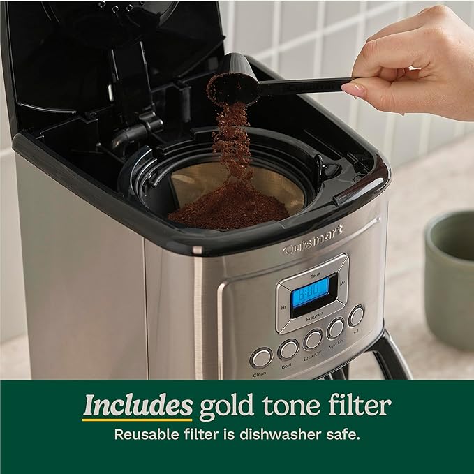 Cuisinart 12-Cup Coffee Maker Programmable PerfecTemp Thermal Carafe Coffee Machine with 1-4 Cup Setting Brew Strength Control and Brew Pause Stainless Steel DCC-3400NAS Silver