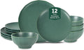 Stone Lain Rio 12-Piece Dinnerware Set Stoneware Green
