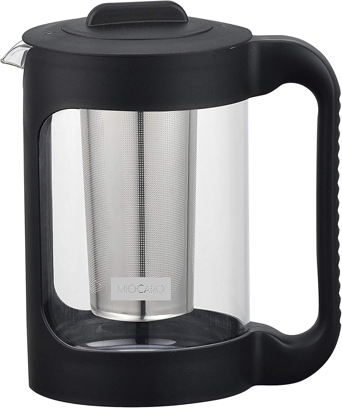 SIXAQAUE Cold Brew Ice Coffee Maker Stainless Steel Strainer Large 52 Oz Juice Tea Cooler