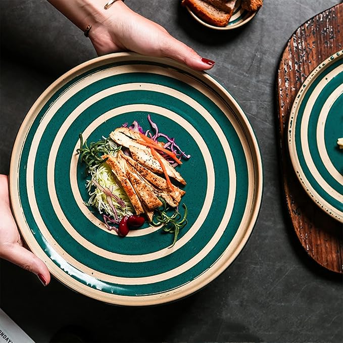 GaRcan Plates and Bowls Sets Porcelain Dinnerware Sets 16 Piece Ceramics Round Dinner Dish Sets Dinnerware Set with Dinner Plates Dessert Plates