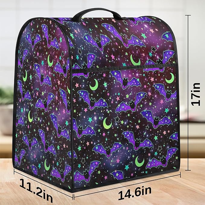 cfpolar Kitchen Aid Mixer Cover Compatible with 6-8 Quarts Bat Galaxy Moon Flower Stand Mixer Cover Kitchen Aid Mixers Accessories Appliance Organizer Bag Dust Covers with Zipper Pocket