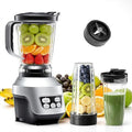 OLIXIS Smoothie Blender Countertop Blenders for Kitchen with 24 35 60 oz BPA-Free Portable Cups Professional Smoothie Maker with Four Programs for Shakes Sauces Juice and Ice Crushing Silver