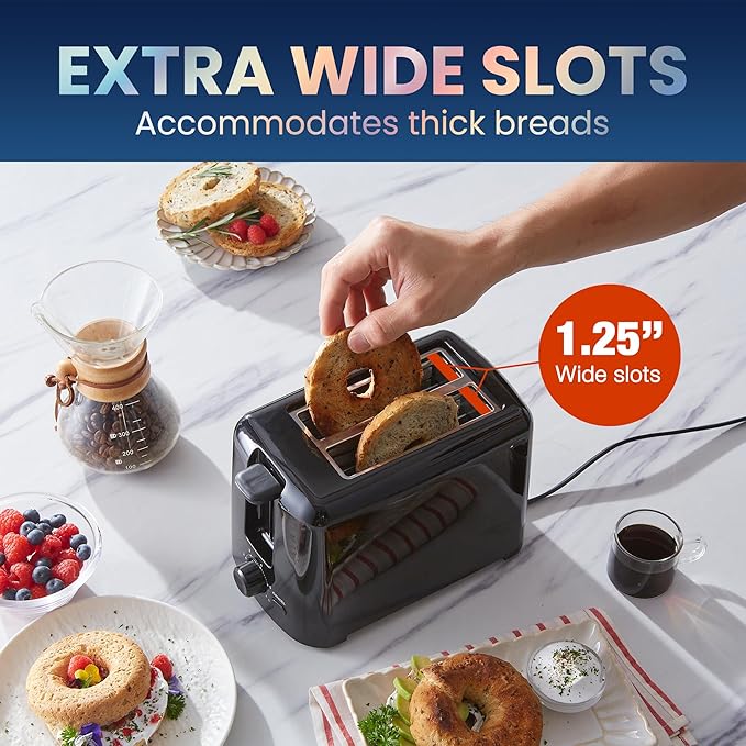 Elite Gourmet 4-Cup Coffee Maker 2-Slice Cool Touch Toaster with Extra Wide Slots and 6 Browning Settings Bundle
