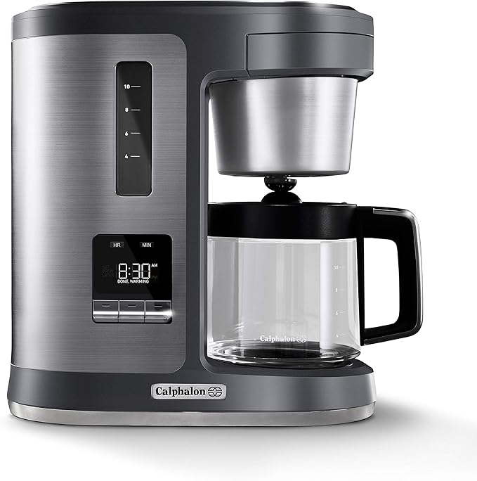 Calphalon BVCLDCG1 Perfect-Brew 10-Cup Coffee Maker Dark Stainless Steel