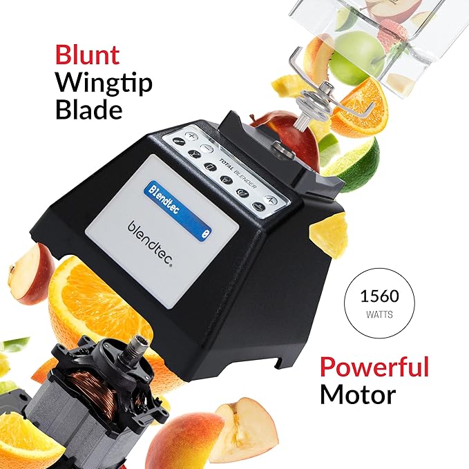 Blendtec Total Classic Original Blender and 75 oz FourSide Blender Jar - Kitchen Blender Bundle - Black