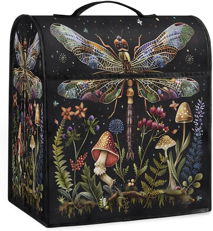 cfpolar Kitchen Aid Mixer Cover Compatible with 6-8 Quarts Animal Dragonfly Boho Stand Mixer Cover Kitchen Aid Mixers Accessories Appliance Organizer Bag Dust Covers with Zipper Pocket