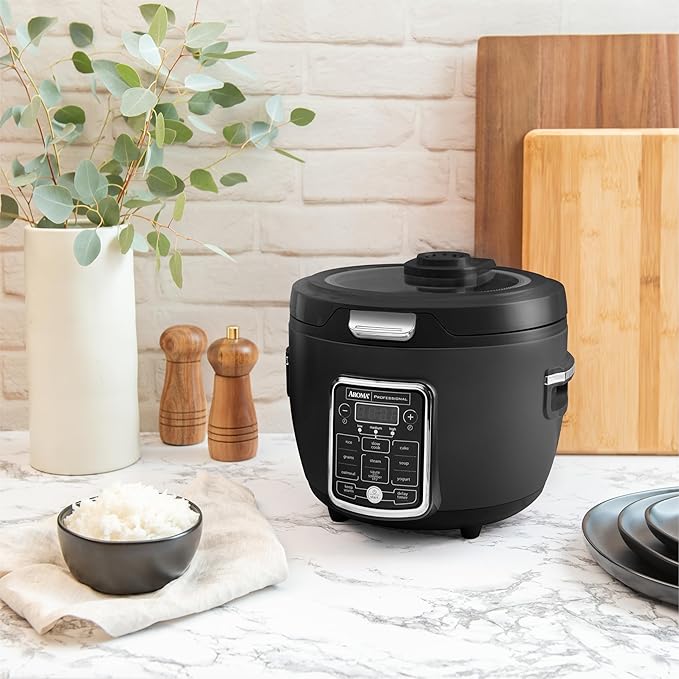 Aroma Professional Touch Glass Lid Food Steamer Slow Cooker Multicooker with 11 Preset Functions Steam Tray Measuring Cup Rice Spatula 20 Cooked