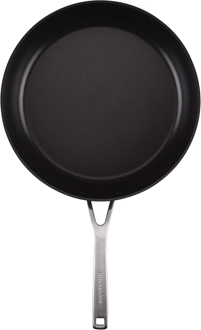 KitchenAid Hard Anodized Induction Nonstick Fry Pan/Skillet with Lid 12.25 Inch Matte Black