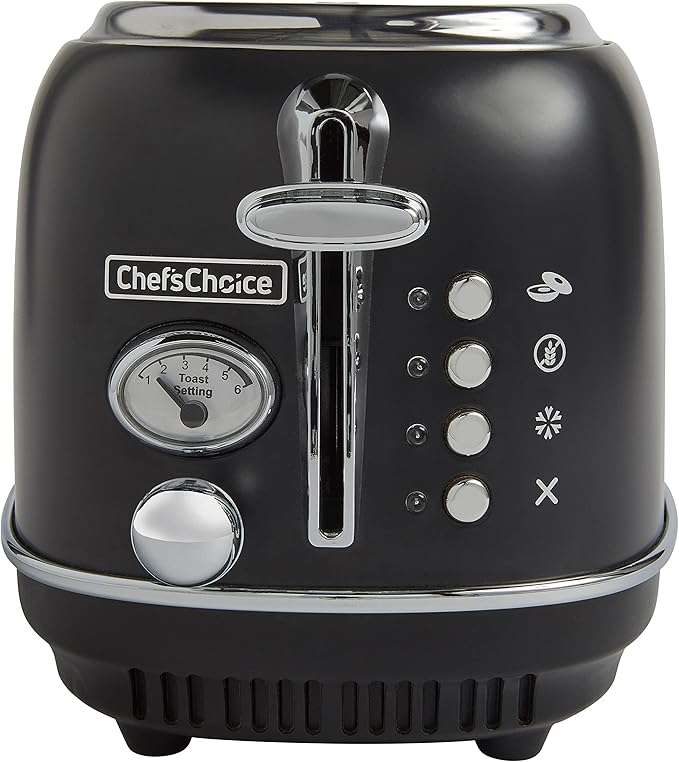 Chef'sChoice Toaster 2 Slice Gourmezza Stainless Steel with 5 Functions and 6 Shade Settings 900-Watts Black