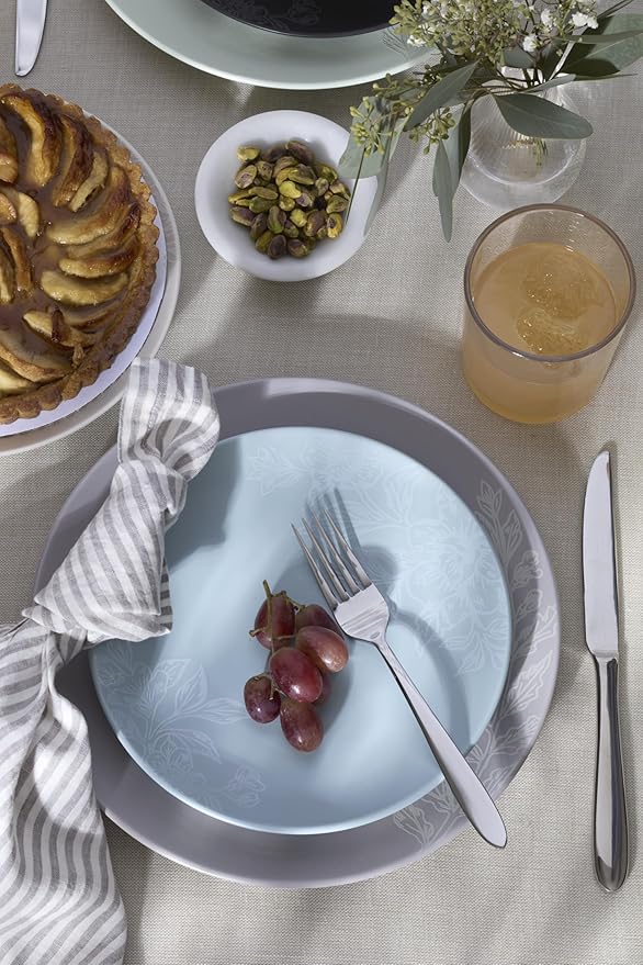 Oneida 897393 Roseto 12-Piece Dinnerware Set French Blue