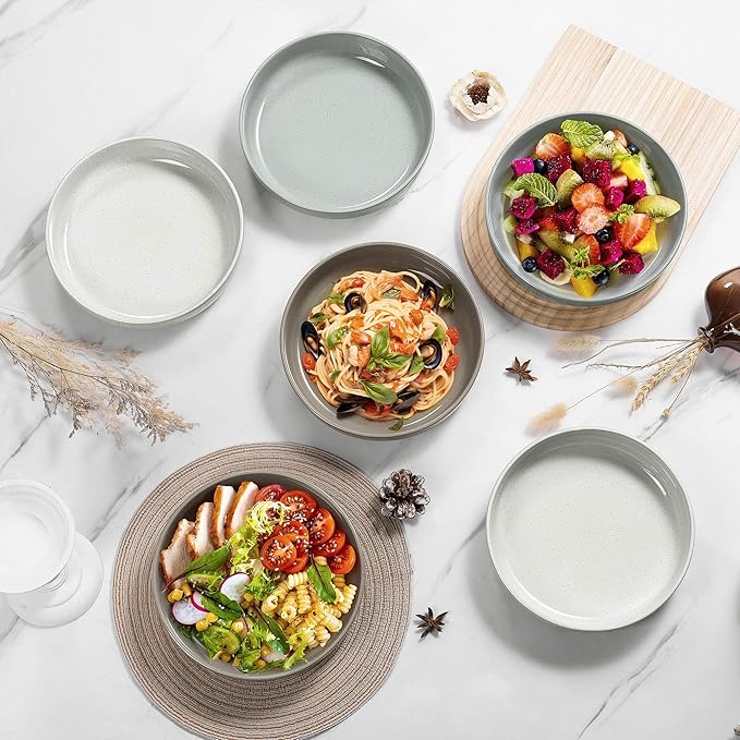 HaWare Dinnerware Sets 24-Piece Stoneware Plates and Bowls Set for 6 Ceramic Dish Set for Home Restaurant Chip and Scratch Resistant Microwave and Dishwasher Safe Speckled Multicolor