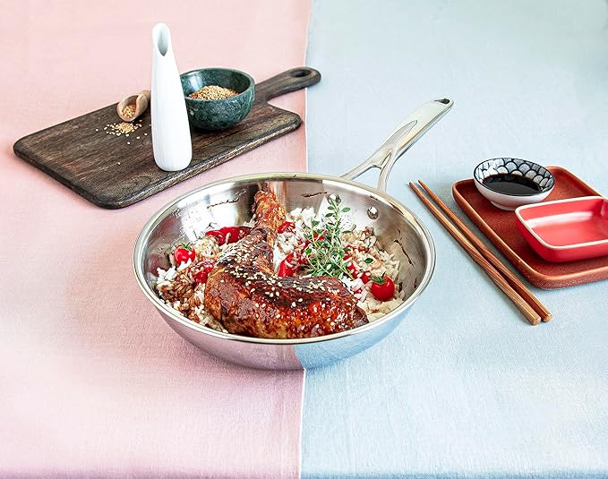 Cristel Castel'Pro Ultraply Set of Two Stainless Steel Frying Pans