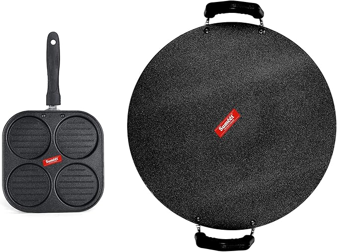 Sumeet NonStick Fedha Cookware Set (Tawa-30.5cm Dia + Mini Multi Snack Maker - 4 Cavity -19.5cm)