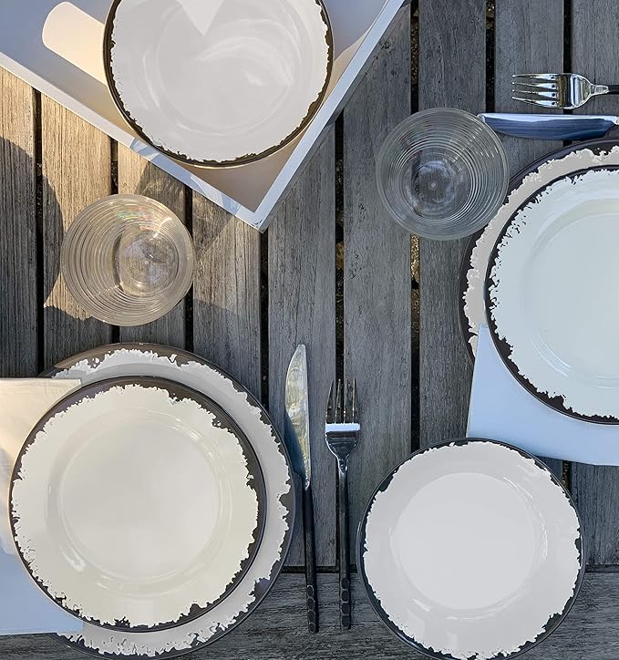Fox Run Melamine Dinnerware Set Ivory 10
