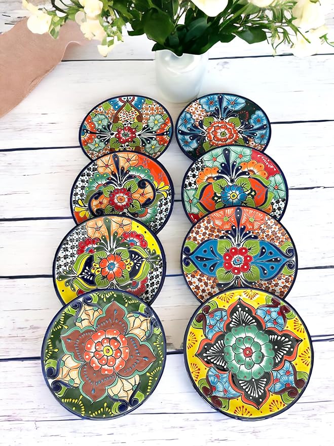 16 Piece Talavera Dinnerware Set | Handmade Mexican Pottery | Unique Floral Patterns