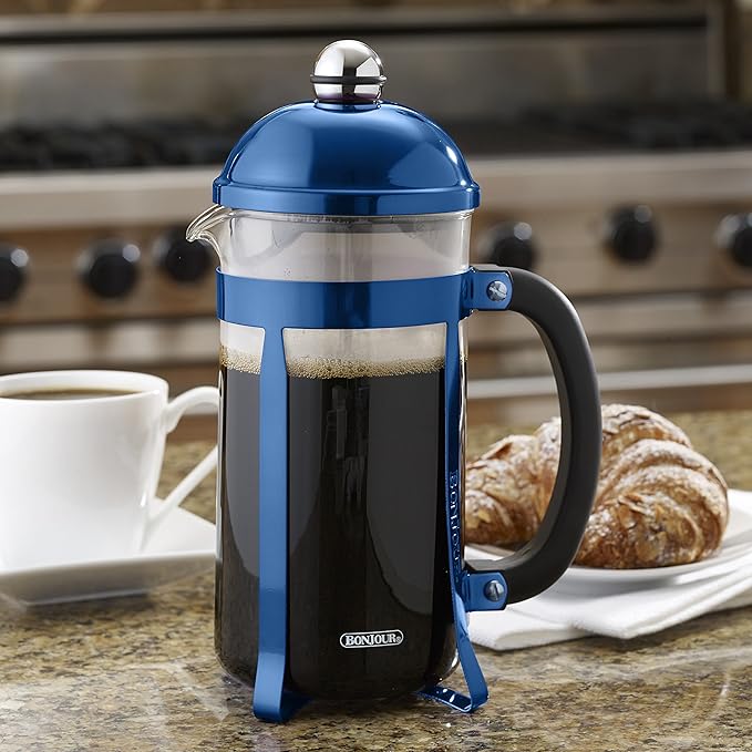 BonJour Coffee 8-Cup Maximus French Press Blue