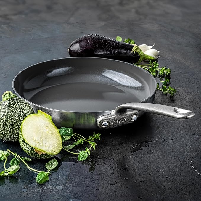 GreenPan Craft Steel 10-Piece Cookware Set with Bonus Pan Protectors Silver