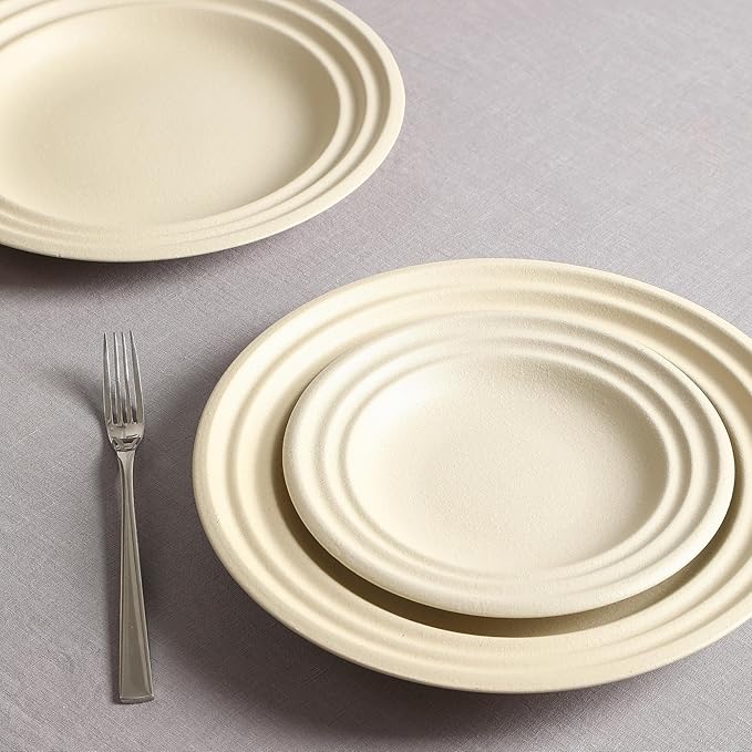Stone Lain Zen Stoneware 12-Piece Dinnerware Set Service for 4 Beige Includes Salad - Dinner Plates &amp Bowls Textured Sand Finish Microwave &amp Dishwasher Safe