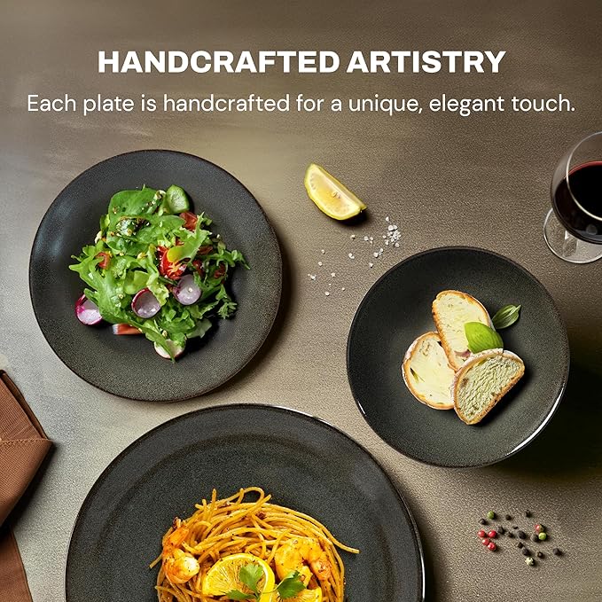 Mino Lightweight Dinner Set set of 12 onyx black