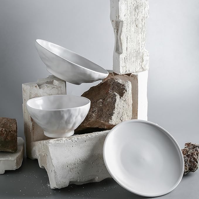 Stone by Mercer Project NENDO 16-Piece Dinnerware Set Stoneware White