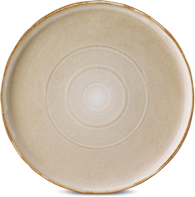 Stone by Mercer Project SHOSAI 16-Piece Stoneware Dinnerware Set Plates and Bowls Set Modern Dishware set fo 4 Sand
