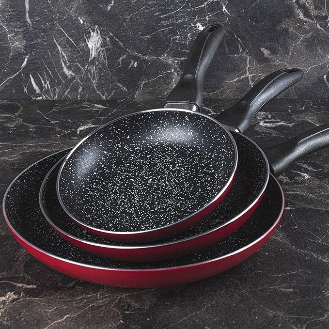 SAN IGNACIO PK356 Kitchen Battery 8 Pieces and Set of SARTENS San Ignacio-8-piece pan red Glass Chrome