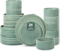 Stone Lain Bao 24-Piece Dinnerware Set Stoneware Green
