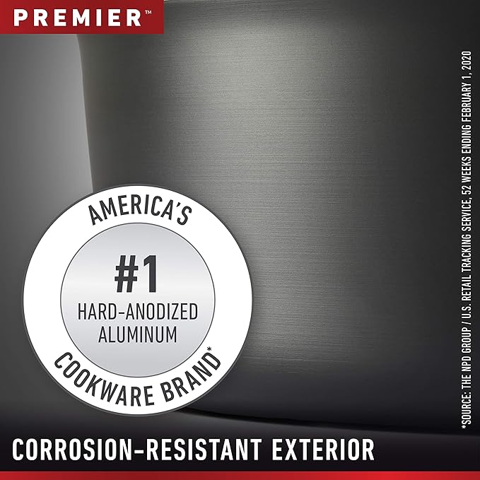 Calphalon Premier Space-Saving Nonstick Cookware Set 6-Piece Stackable Hard-Anodized Aluminum