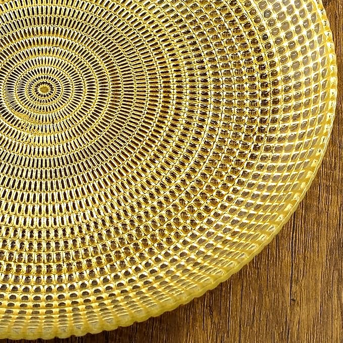 Red Pomegranate Helios Glass Dinnerware Set Set of 18 pcs Gold