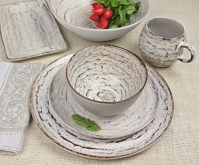 Carmel Ceramica Truffle Dinnerware 12 Piece Set