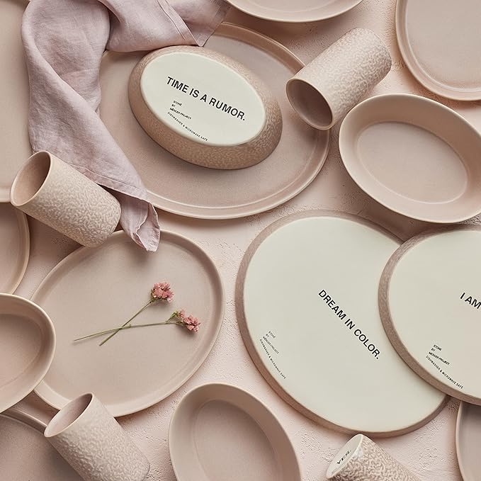 Stone by Mercer Project KATACHI Stoneware 16-Piece Dinnerware Set Nude